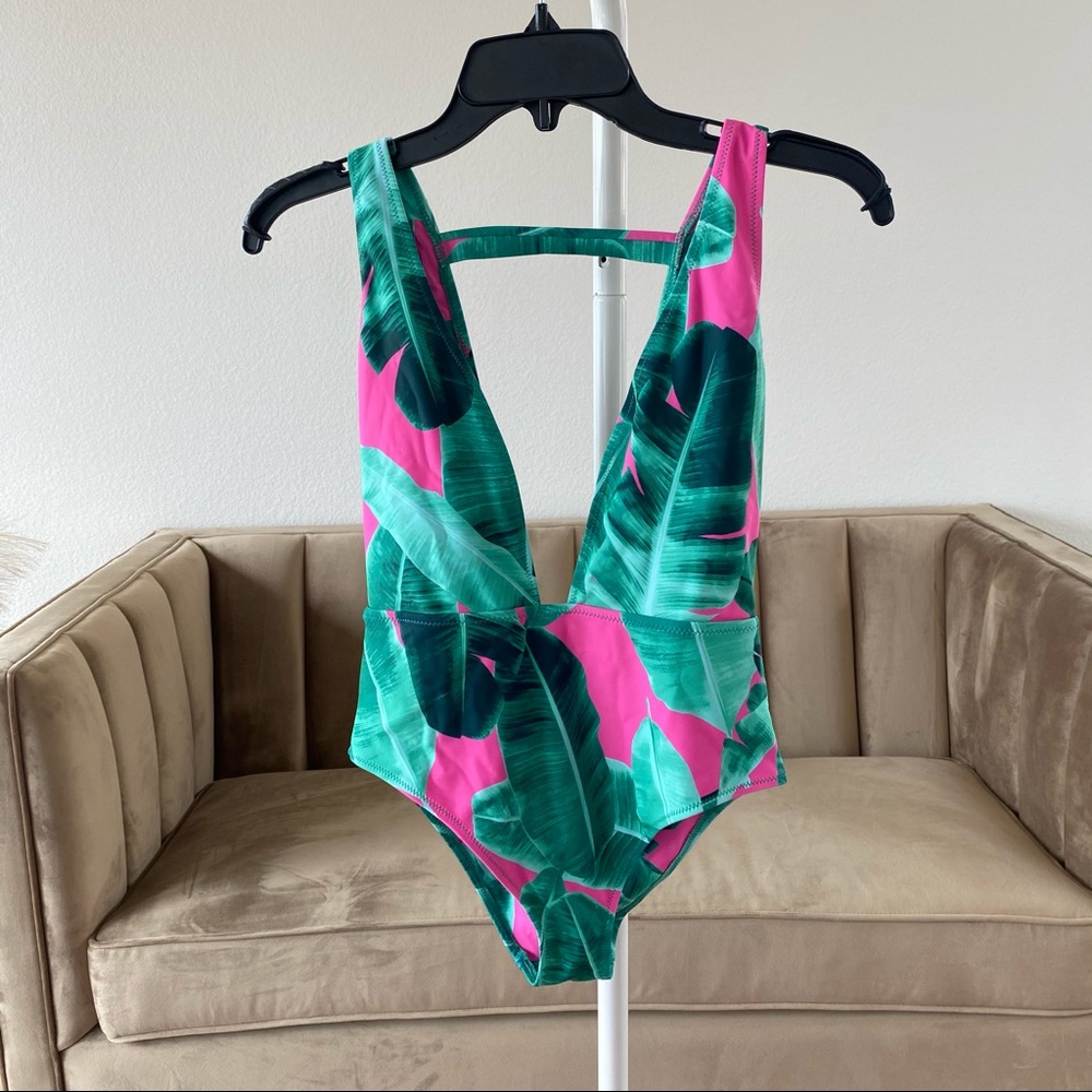 BuddyLove Palm Print One Piece Swimsuit Size S